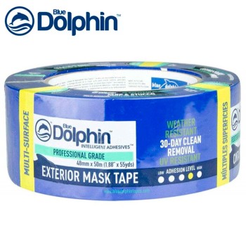 Лента малярная Blue Dolphin Exterior Tape ПВХ фасадная 02-3-01 - Форвард-Строй, тел. +7 (495) 208-00-68
