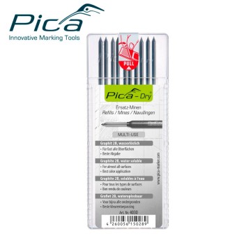 Набор грифелей для карандаша PICA Dry в кейсе, 10 шт., арт. 4030  - Форвард-Строй, тел. +7 (495) 208-00-68